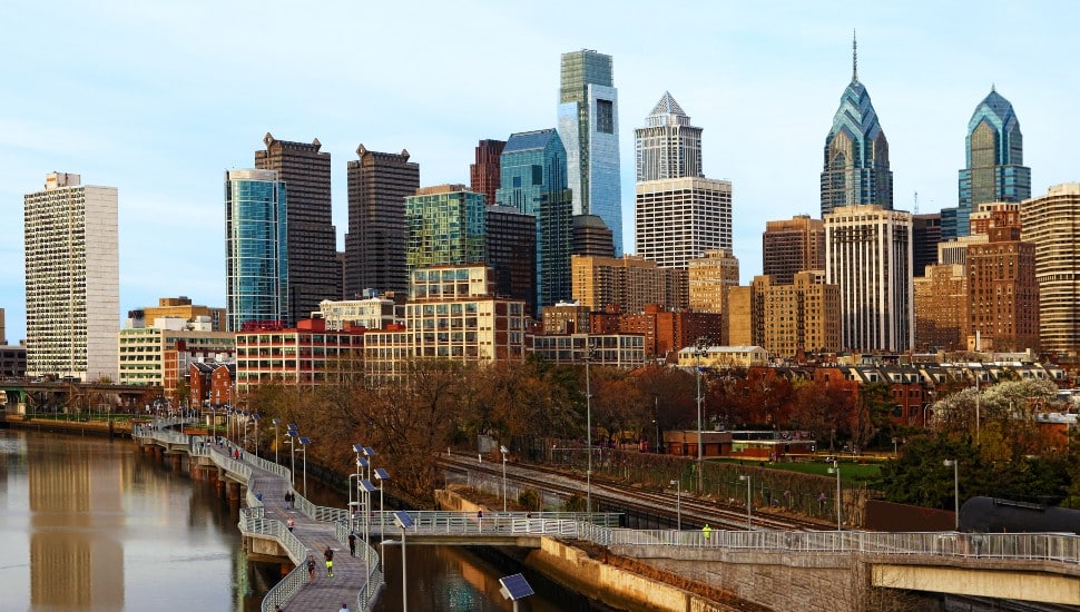 Philadelphia skyline.