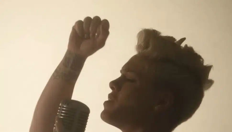 Pink singing.