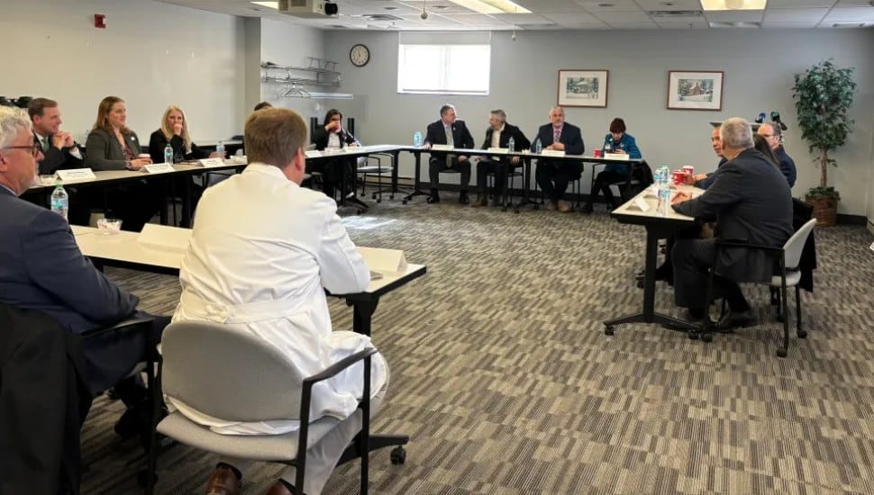 State legislators and Main Line Health executives held a roundtable discussion at Riddle Hospital.