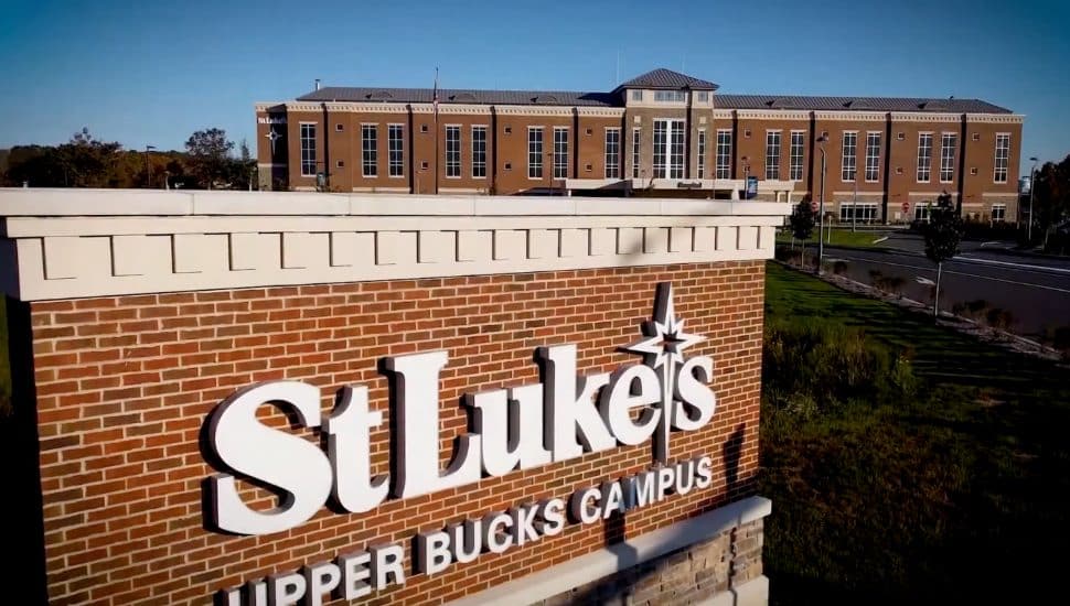 St. Luke's Upper Bucks Campus sign and building in background.