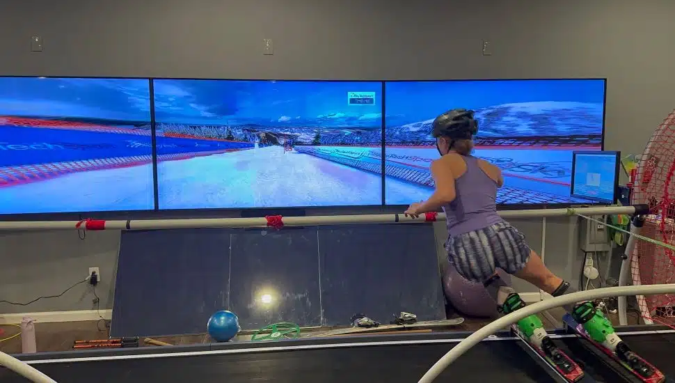 Person using 4SeasonAlpine Simulator.