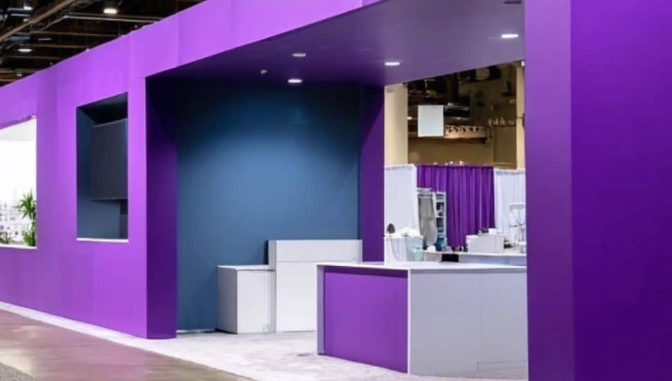 Lab with purple walls.