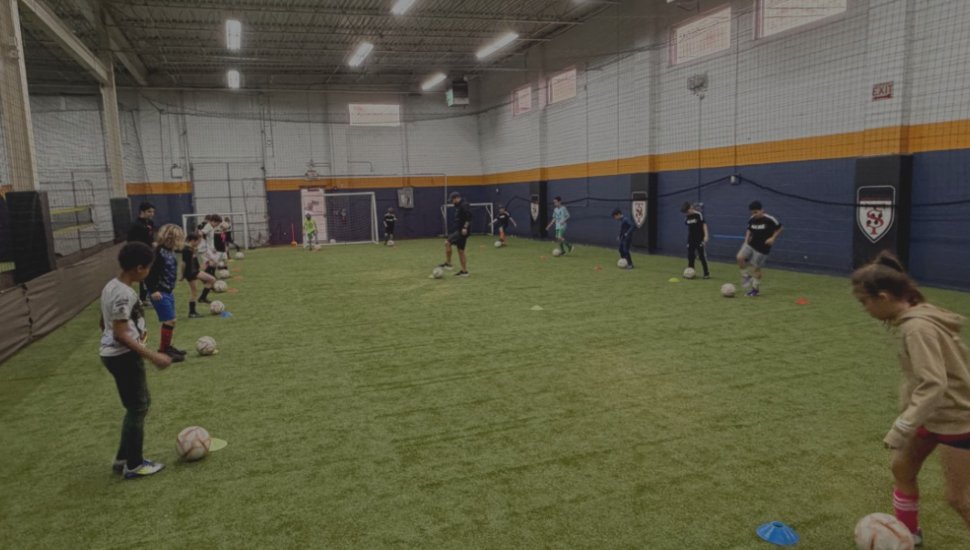 Kids practicing at Celero Soccer Academy.
