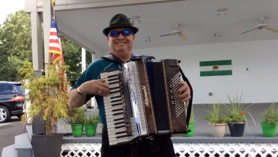 Don Bitterlich playing accordion.