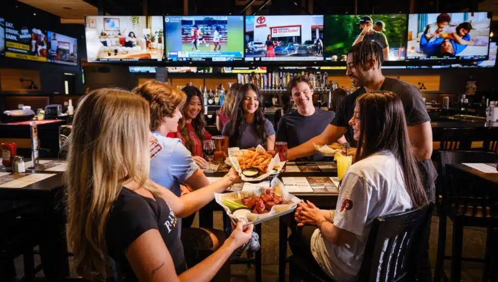Group of people eating at P.J. Whelihan's.
