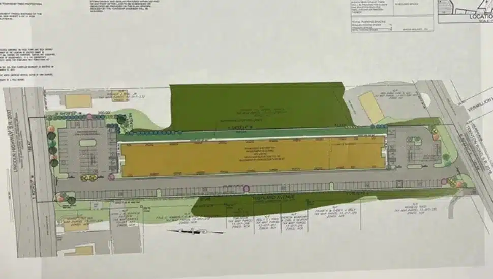 Site plan for condos on Lincoln Highway.