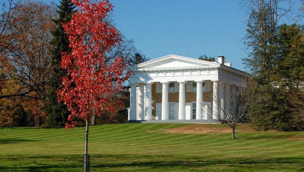 Building at Andalusia Historic House, Gardens & Arboretum.