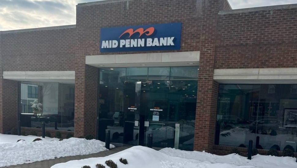 Exterior of bank branch.