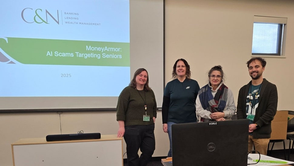 Presenters at safe banking for seniors presentation.