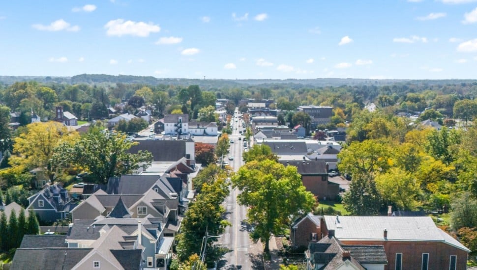 Aerial view of Newtown Borough.