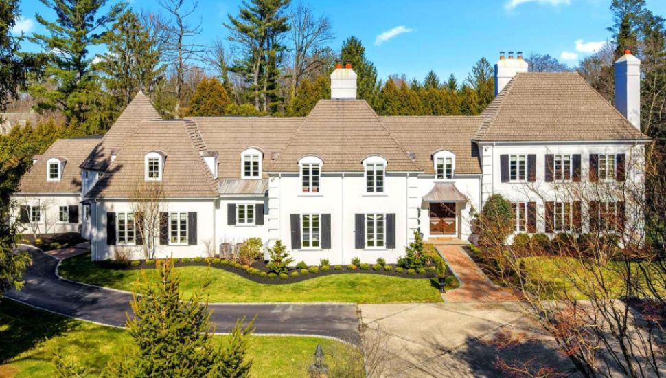 This seven-bedroom home in Villanova is for sale for $4.5 million and includes an indoor basketball court and a pub room.
