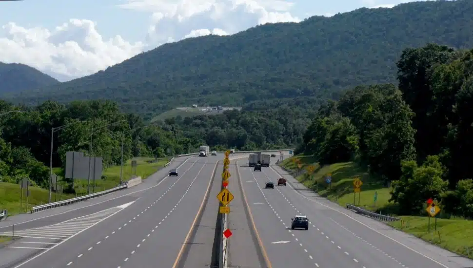 cars on the Pennsylvania Turnpike.