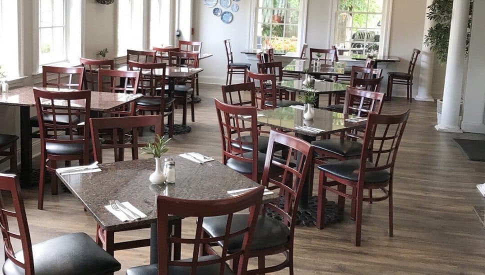 Tables and chairs at Canal Street Grille.