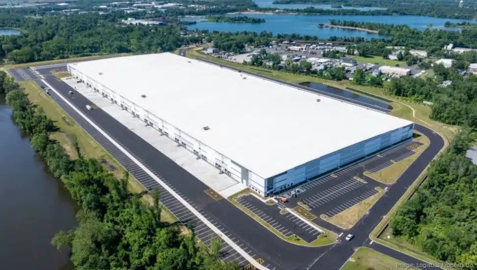 : An aerial photo shows the 973,200-square-foot South Penn Logistics Center.