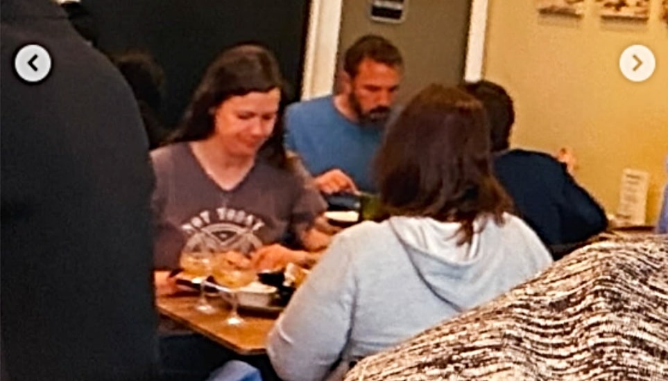 Ben Affleck, Fin, and others enjoy a meal at Luna’s Mexican Grill in Swarthmore.