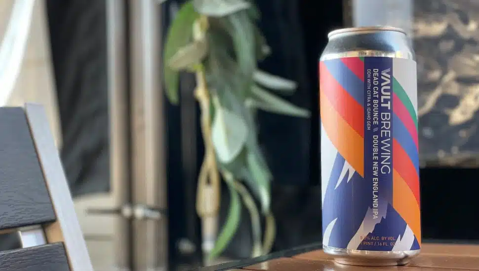 Beer can from Vault Brewing.