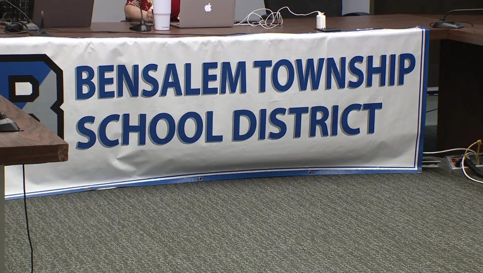 Bensalem Township School District sign.