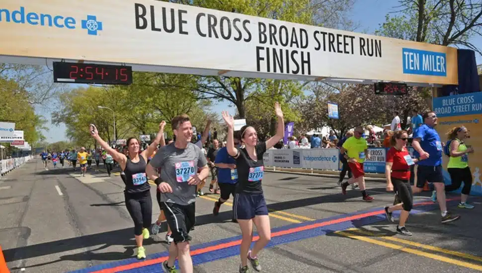 Runners at the finish line.