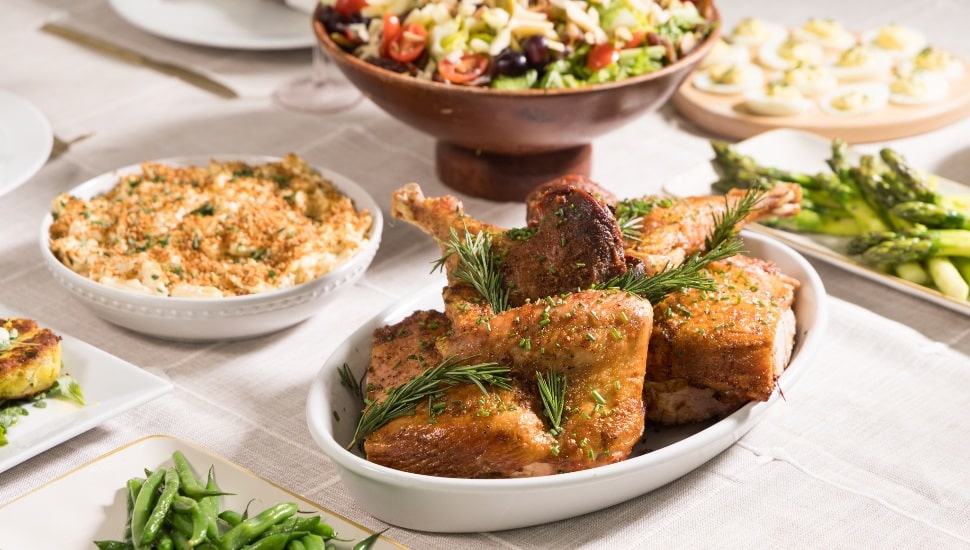 Founding Farmers turkey dinner spread