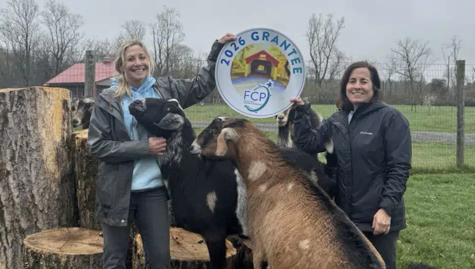 Helping Friendly Farm receives grant from Foundations Community Partnership.
