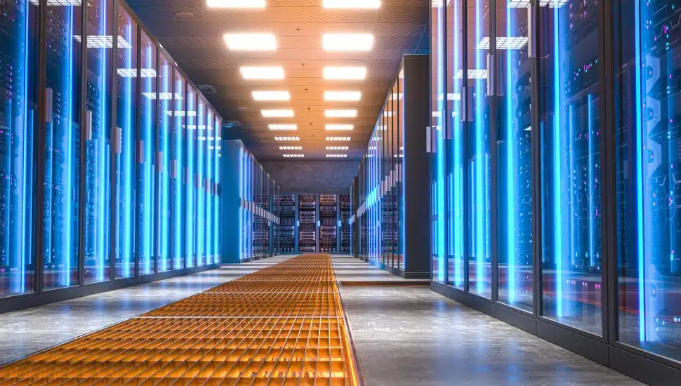 Server room in a data center.