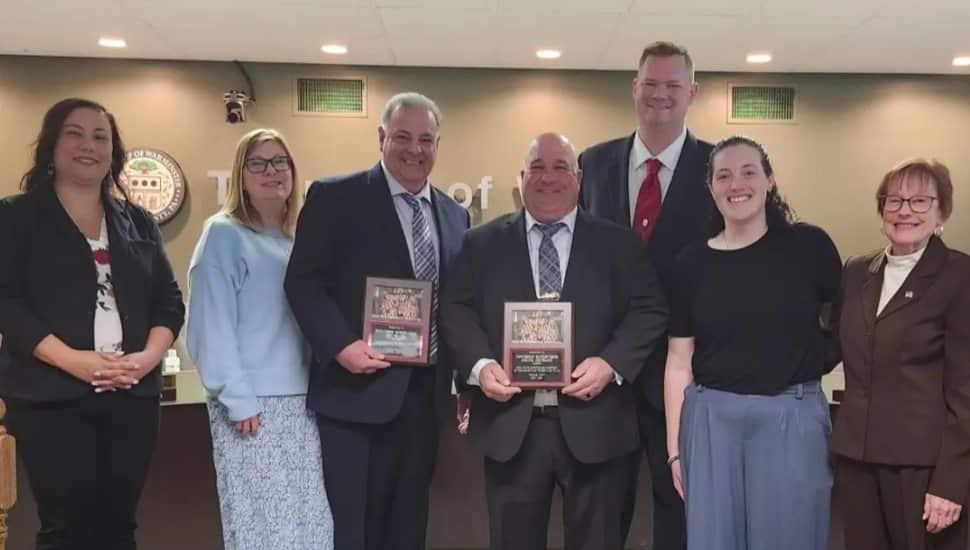 Warminster Spartans with members of the Warminster Township Board of Supervisors.