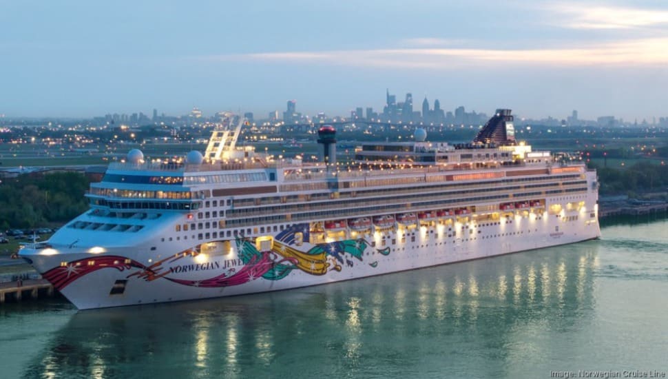 The Norwegian Jewel docked at the future home of the PhilaPort Cruise Terminal on April 16, 2026