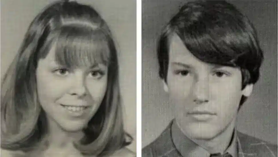 Barbara and Skip Rickert in their Pennsbury High School yearbook photos, circa 1972.