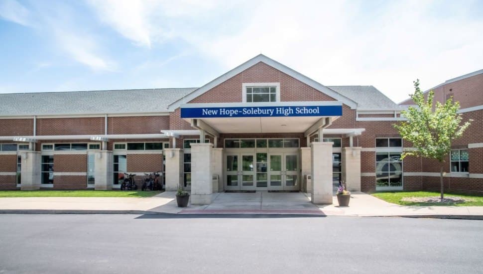 The exterior of New Hope-Solebury High School.