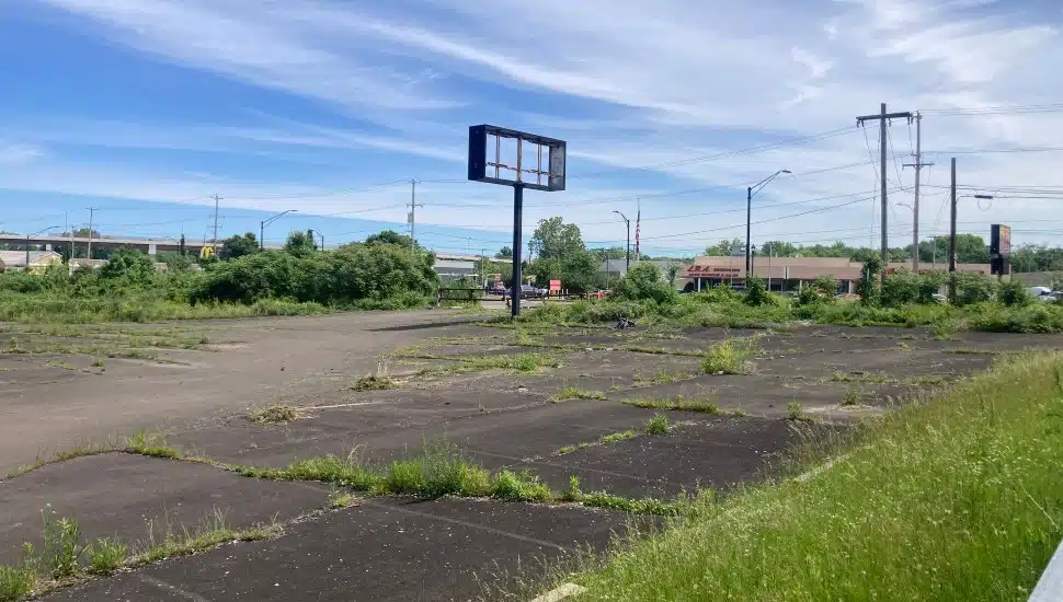 The former O'Connor Freightliner property at 313 Veterans Highway in Bristol Township, where Herring Properties plans to build a 129,000-square-foot warehouse pending PennDOT approval.