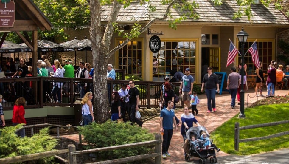 Visitors stroll the brick walkways at Peddler's Village in Lahaska, the Bucks County shopping destination currently ranked No. 2 in USA TODAY's Best Shopping Center poll.