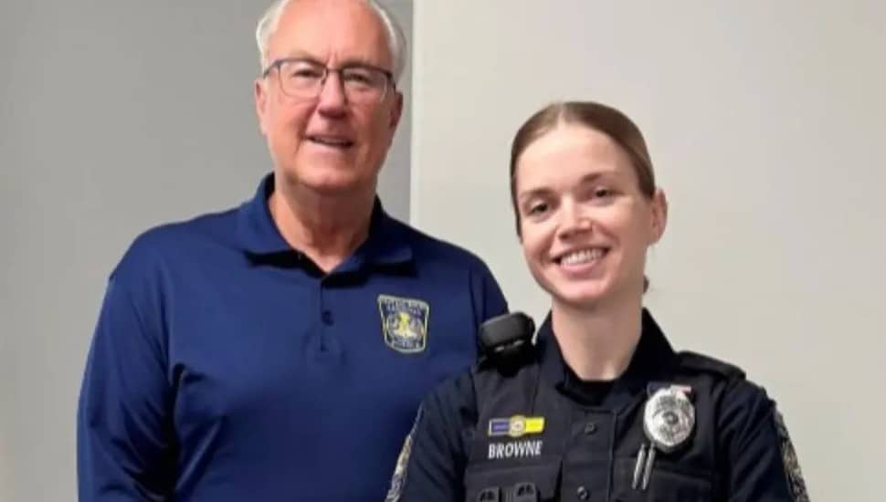 Police Chief Karl Knott and Officer Rhiannon Browne.
