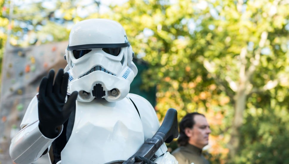 Stormtrooper waving.