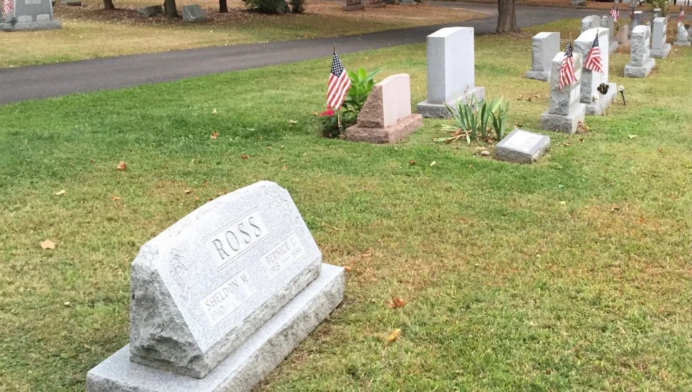 The Ross family headstone at Doylestown Cemetery in Bucks County, Pennsylvania.