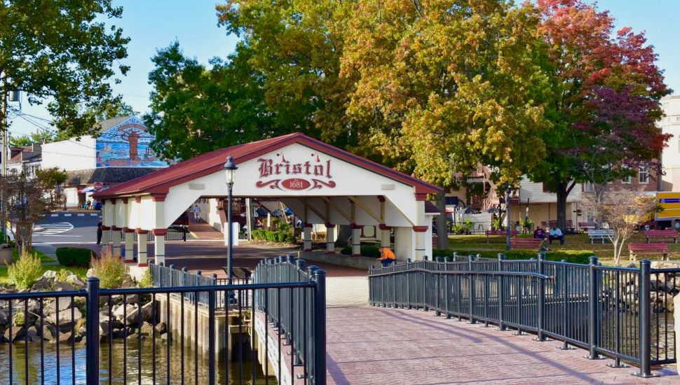 The waterfront walkway at Bristol Wharf in Bristol Borough.