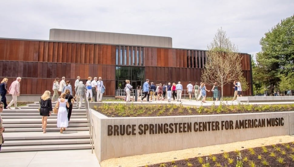 Visitors arrive at the Bruce Springsteen Center for American Music on the campus of Monmouth University in West Long Branch, which opened to the public on June 13.