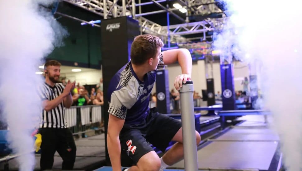 Nick Warren competes at the 2023 World Ninja Finals. The Central Bucks East teen will take his skills to a national television audience when he appears on American Ninja Warrior Season 18 this July.