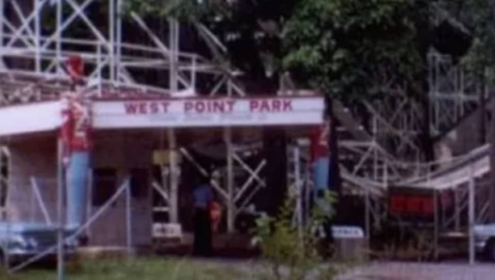 An old photo of the entrance to the former West Point Park.