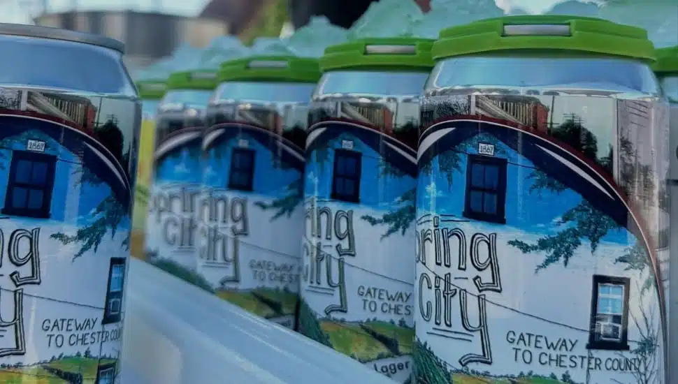 The Spring City Lager cans.